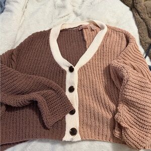 Willow Brown and Cream Cardigan Sweater